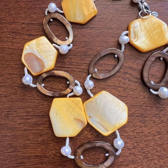 VINTAGE‎ PREMIER DESIGNS Women's Necklace 30" Genuine Freshwater Pearls & Shells - Picture 14 of 16